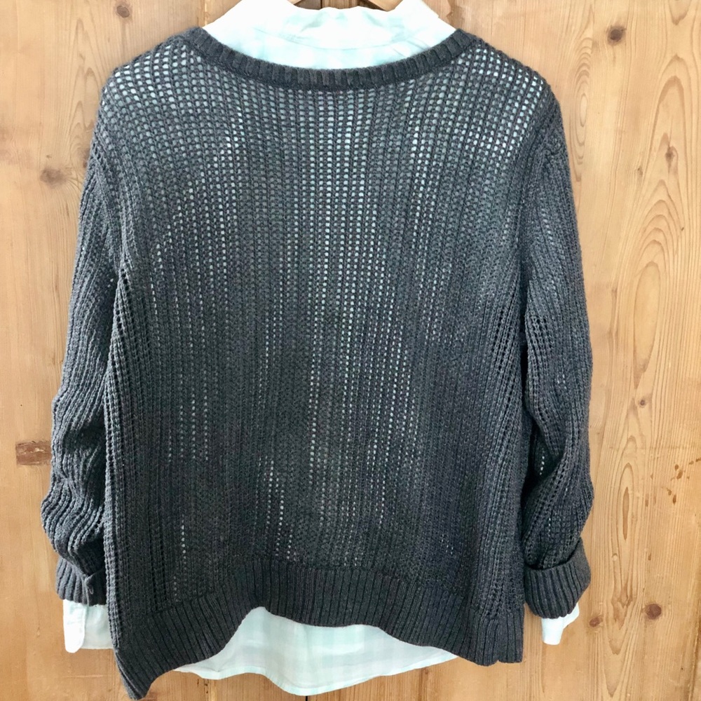 Gap Combination Gray Sweater And Button Down - image 3